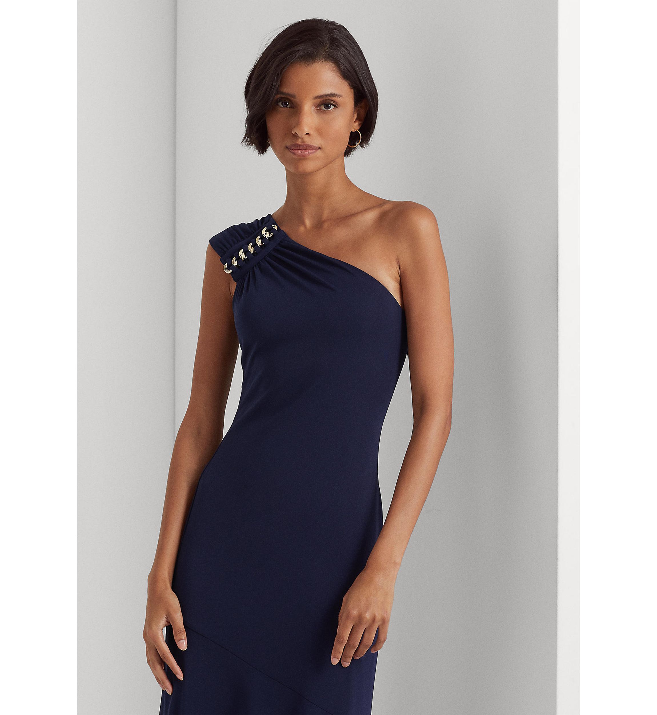 Womens Jersey One Shoulder Gown
