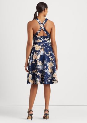 Lauren Ralph Lauren Floral Belted Faille Cocktail Dress | belk