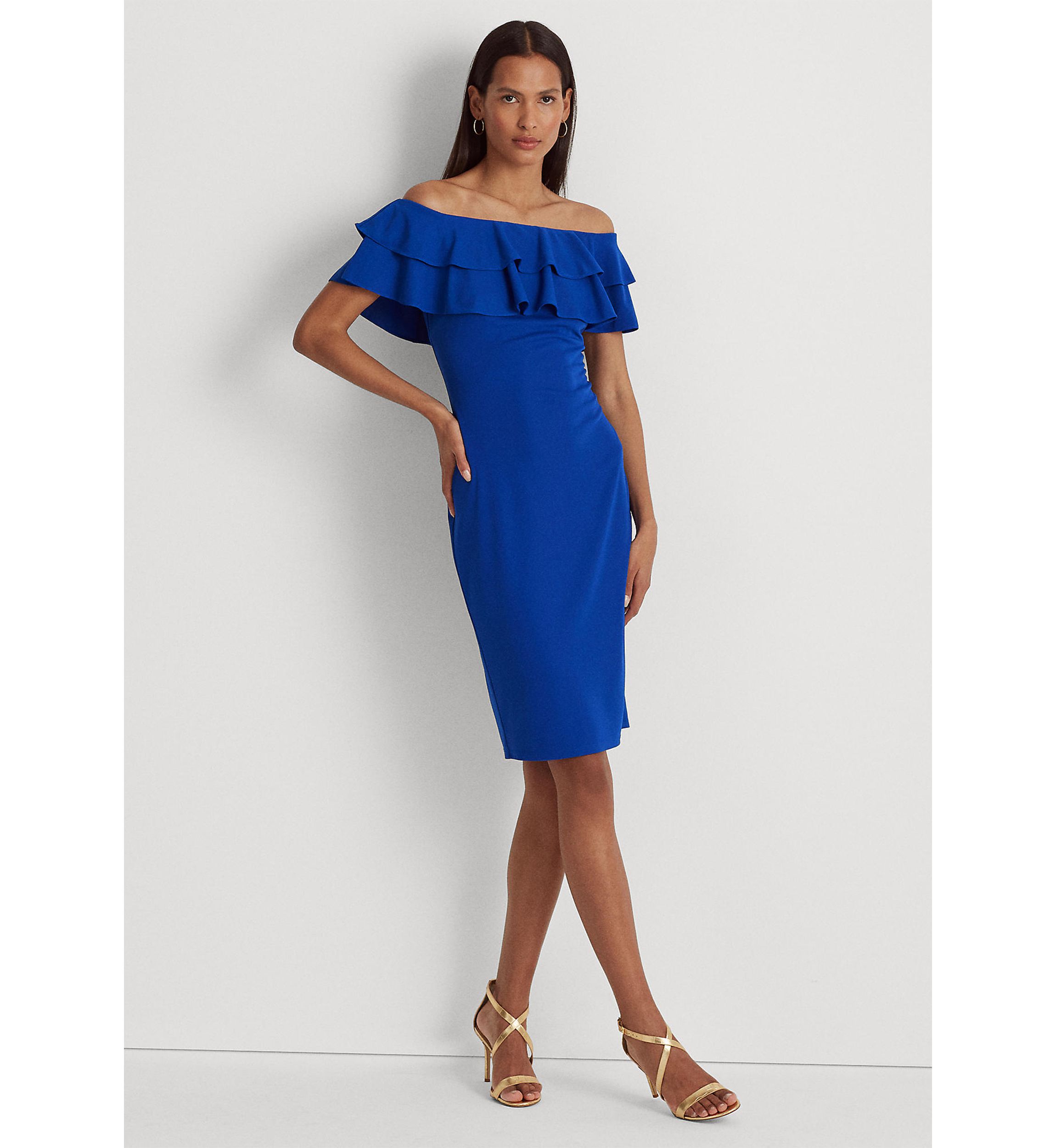 Jersey Off the Shoulder Cocktail Dress