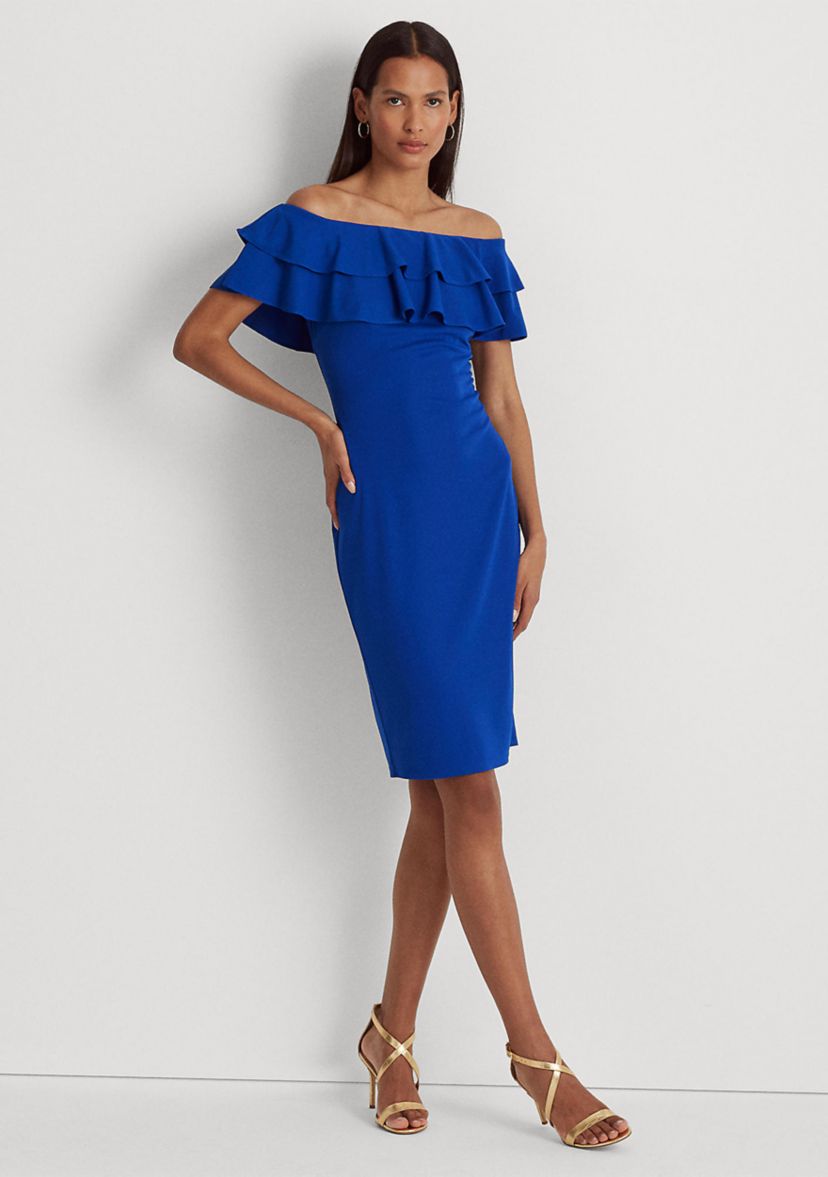 Jersey Off the Shoulder Cocktail Dress