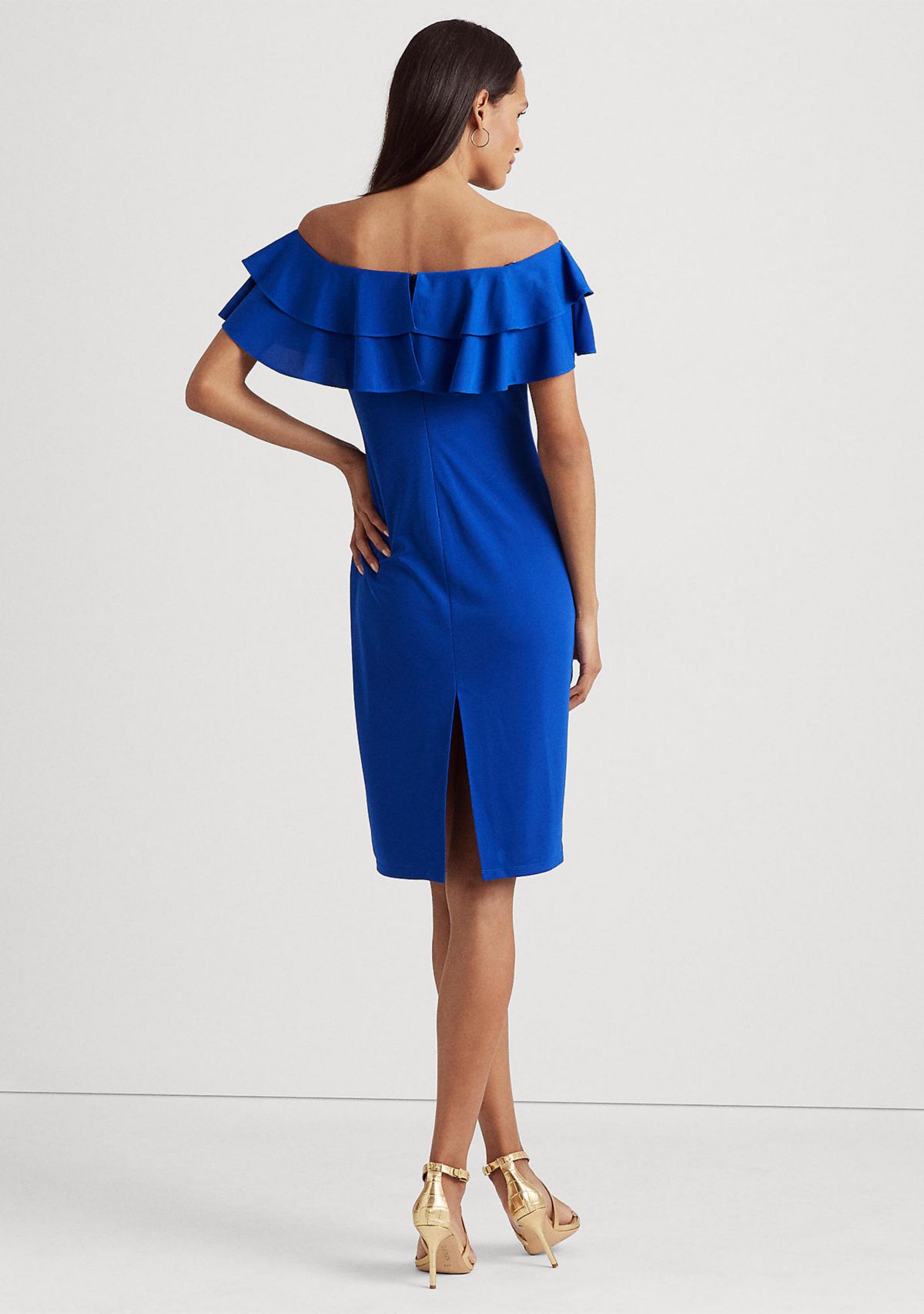 Jersey Off the Shoulder Cocktail Dress