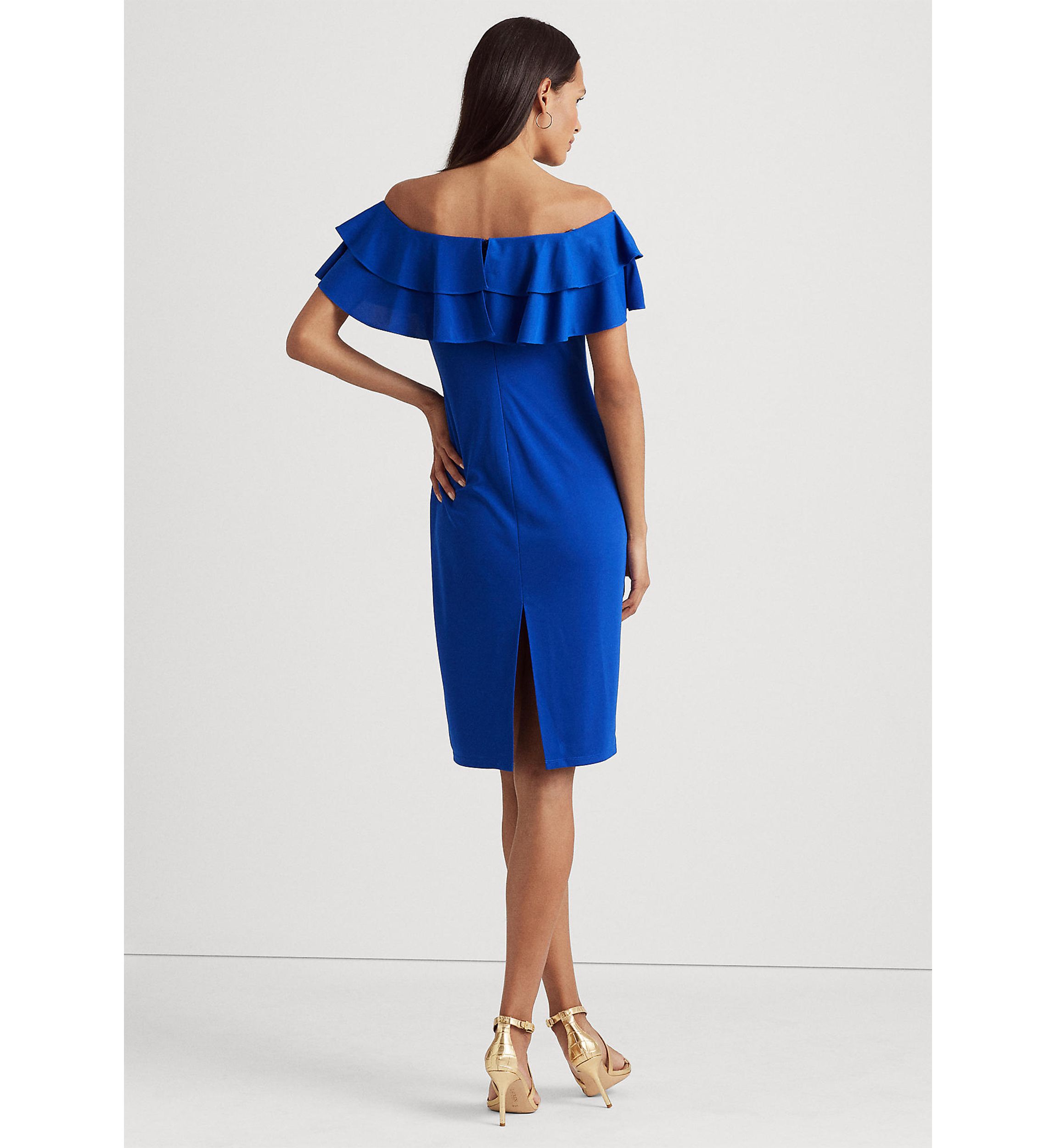 Jersey Off the Shoulder Cocktail Dress