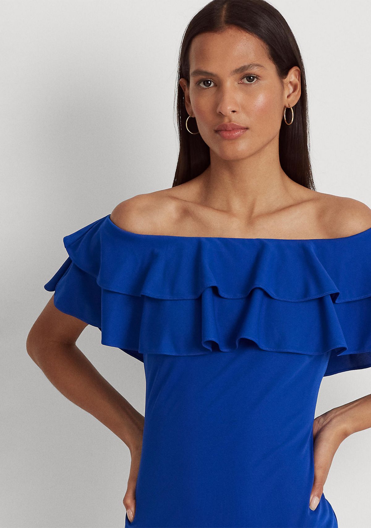 Jersey Off the Shoulder Cocktail Dress