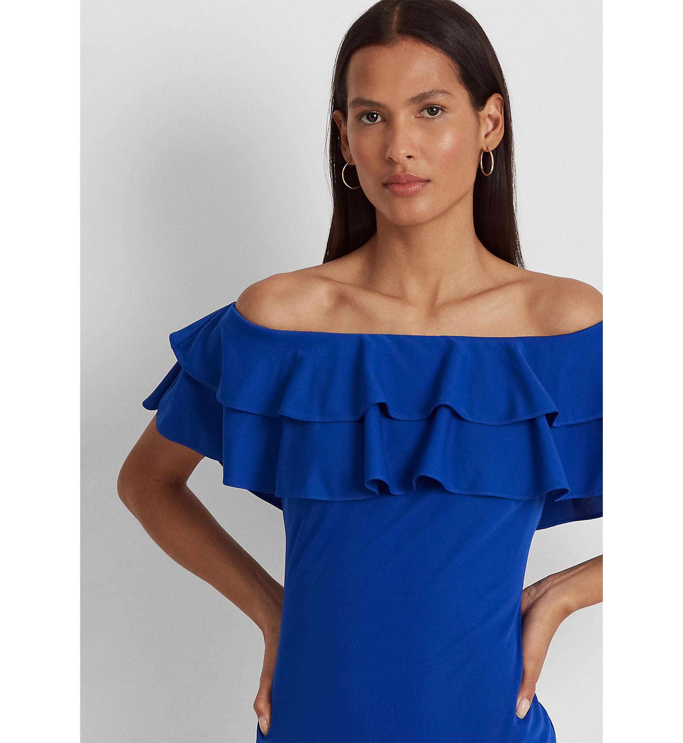 Jersey Off the Shoulder Cocktail Dress