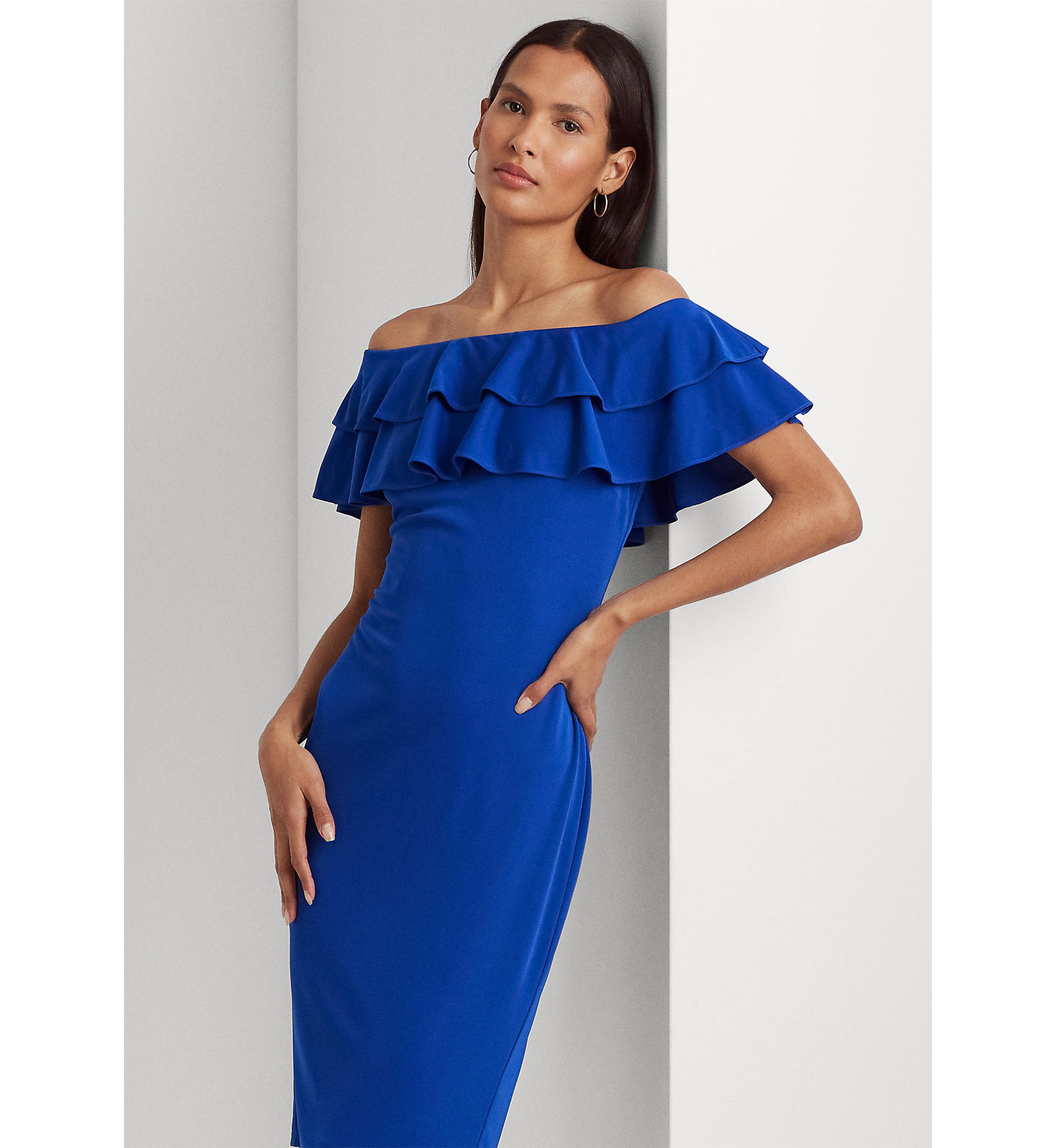 Jersey Off the Shoulder Cocktail Dress