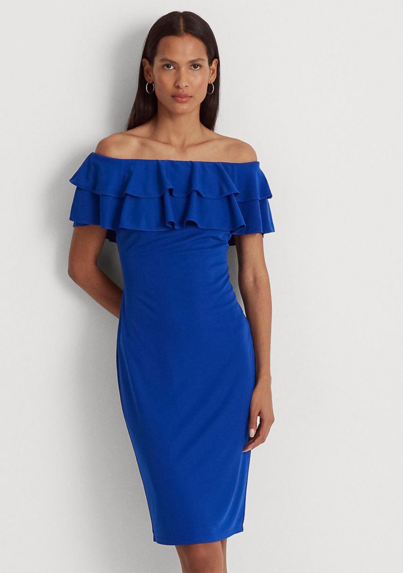 Jersey Off the Shoulder Cocktail Dress