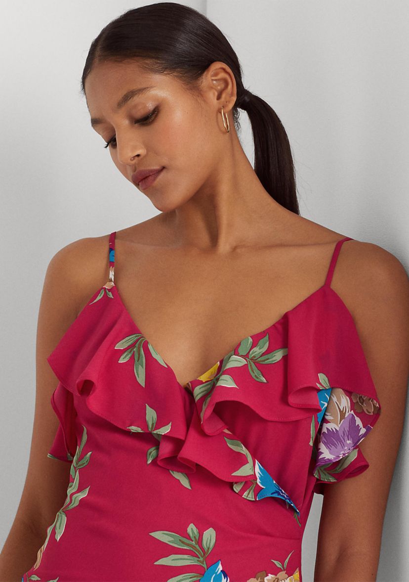 Floral Georgette Tiered Gown