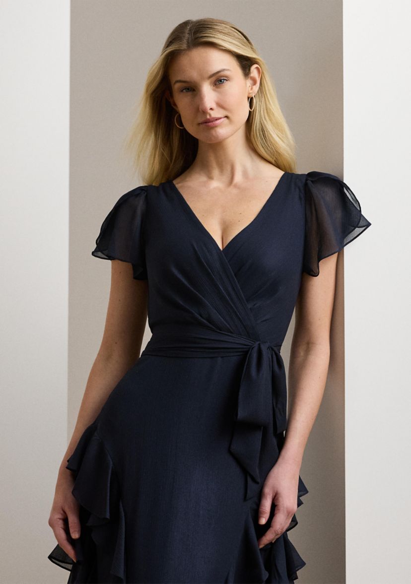 chinese dress ladies Lauren Ralph Lauren Evening Long Sleeve Gown – eKlozet main image 0