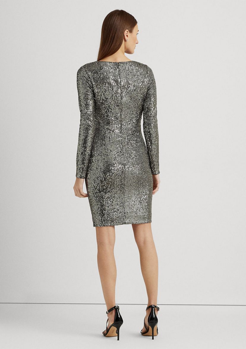 Twist Front Sequined Cocktail Dress