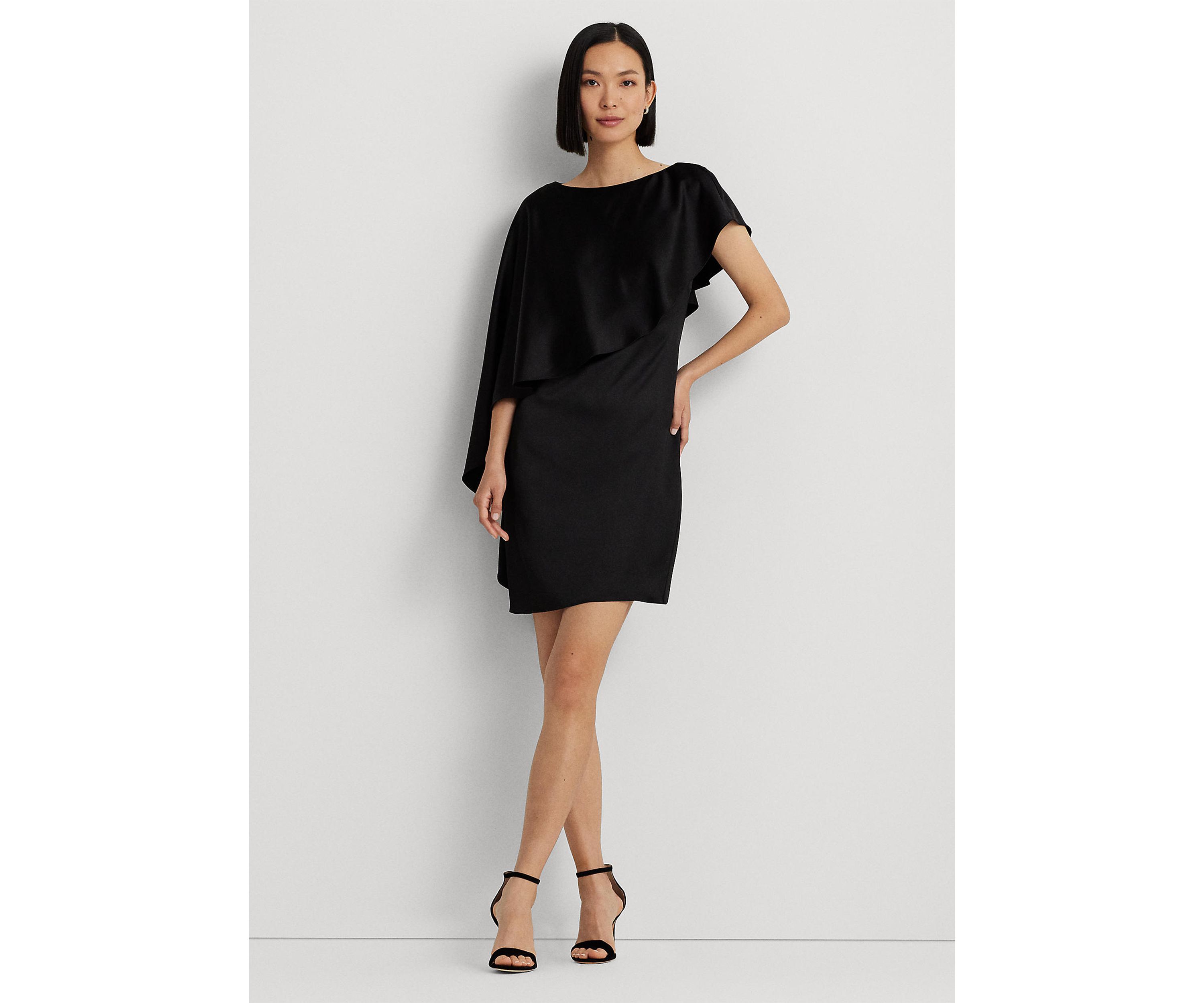Satin Cape Cocktail Dress