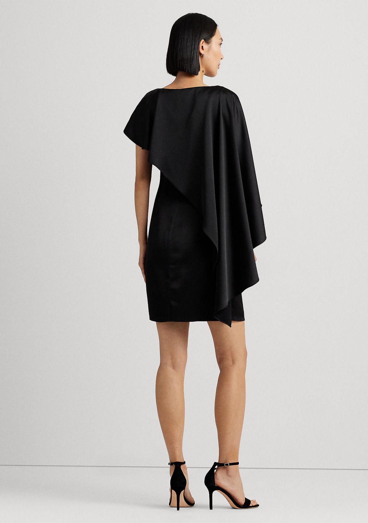 Satin Cape Cocktail Dress