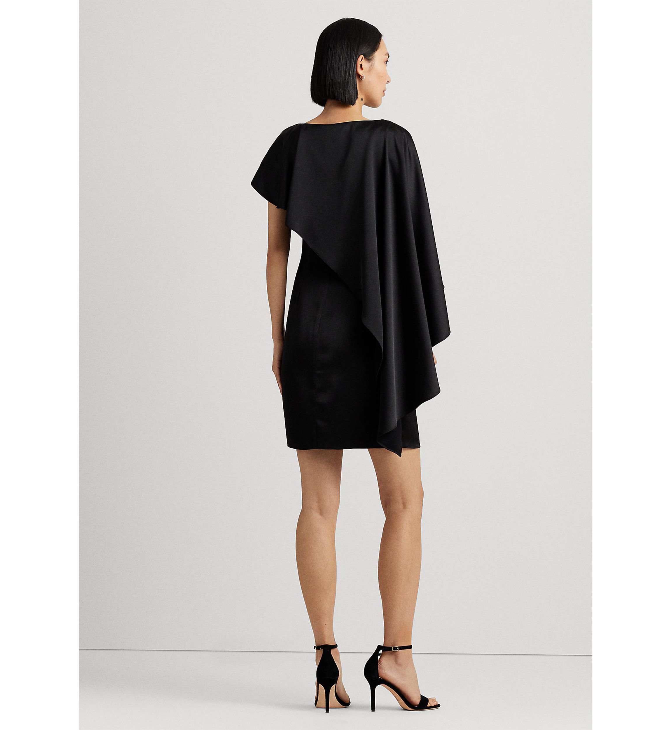 Satin Cape Cocktail Dress
