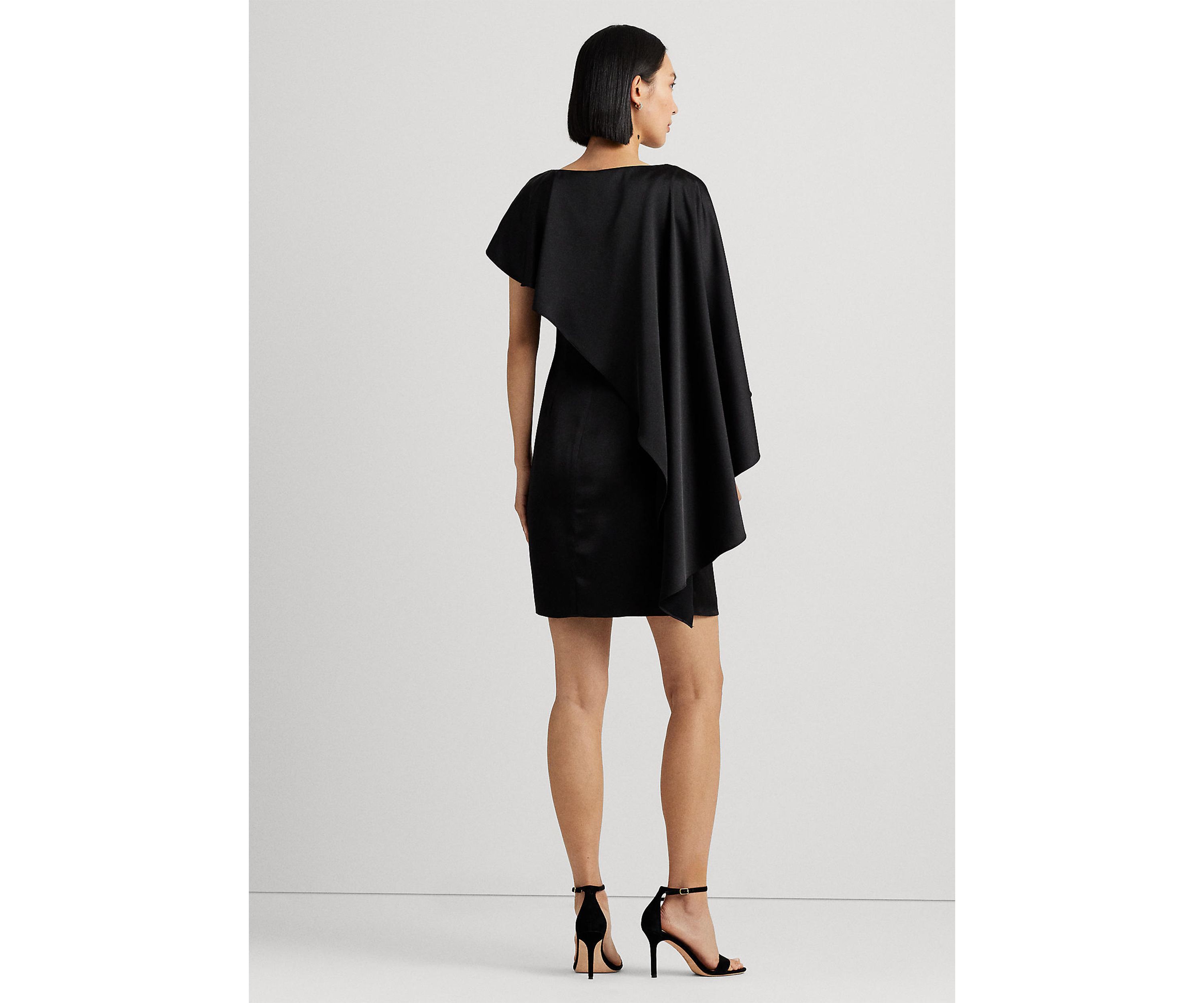 Satin Cape Cocktail Dress
