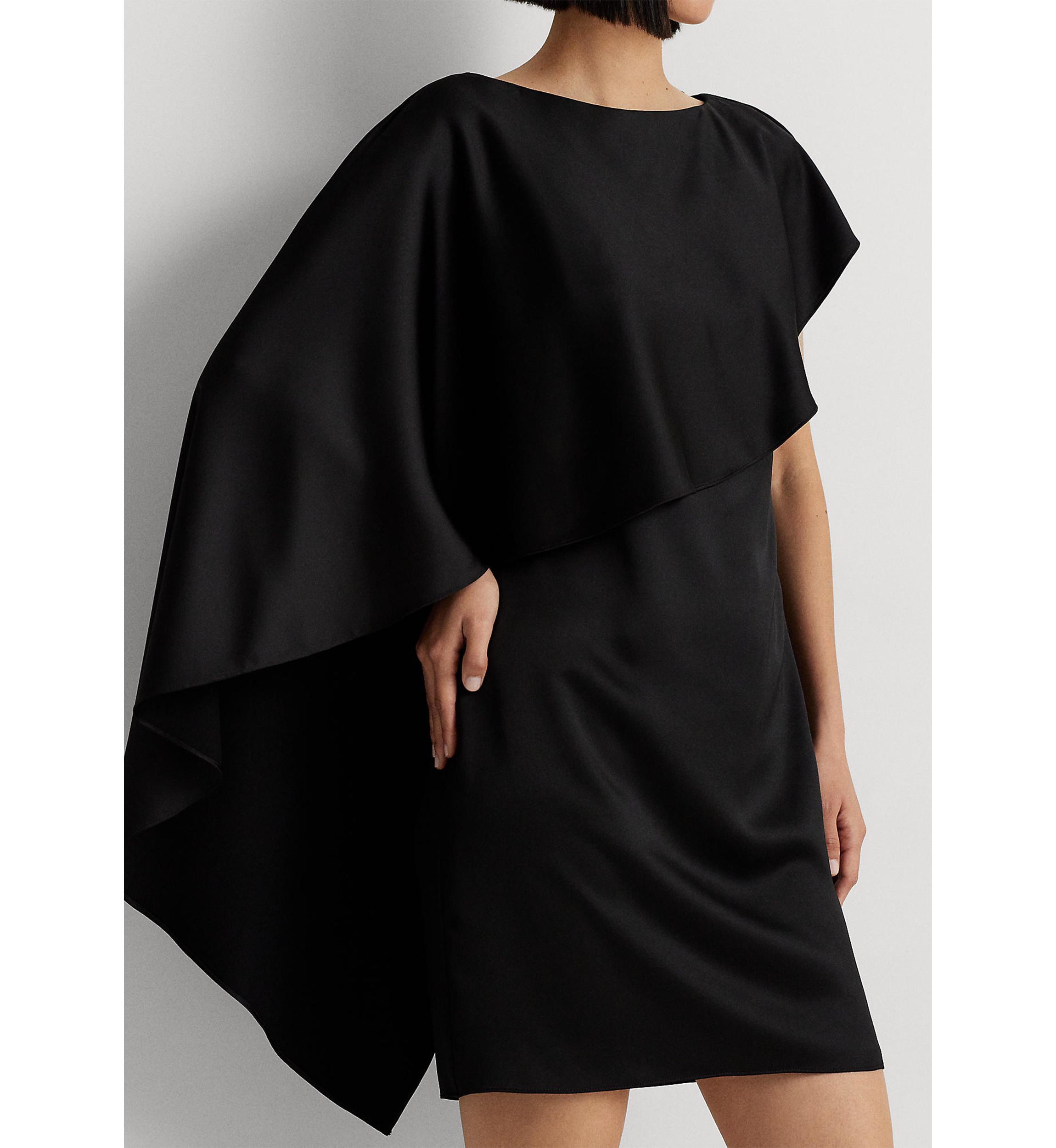 Satin Cape Cocktail Dress