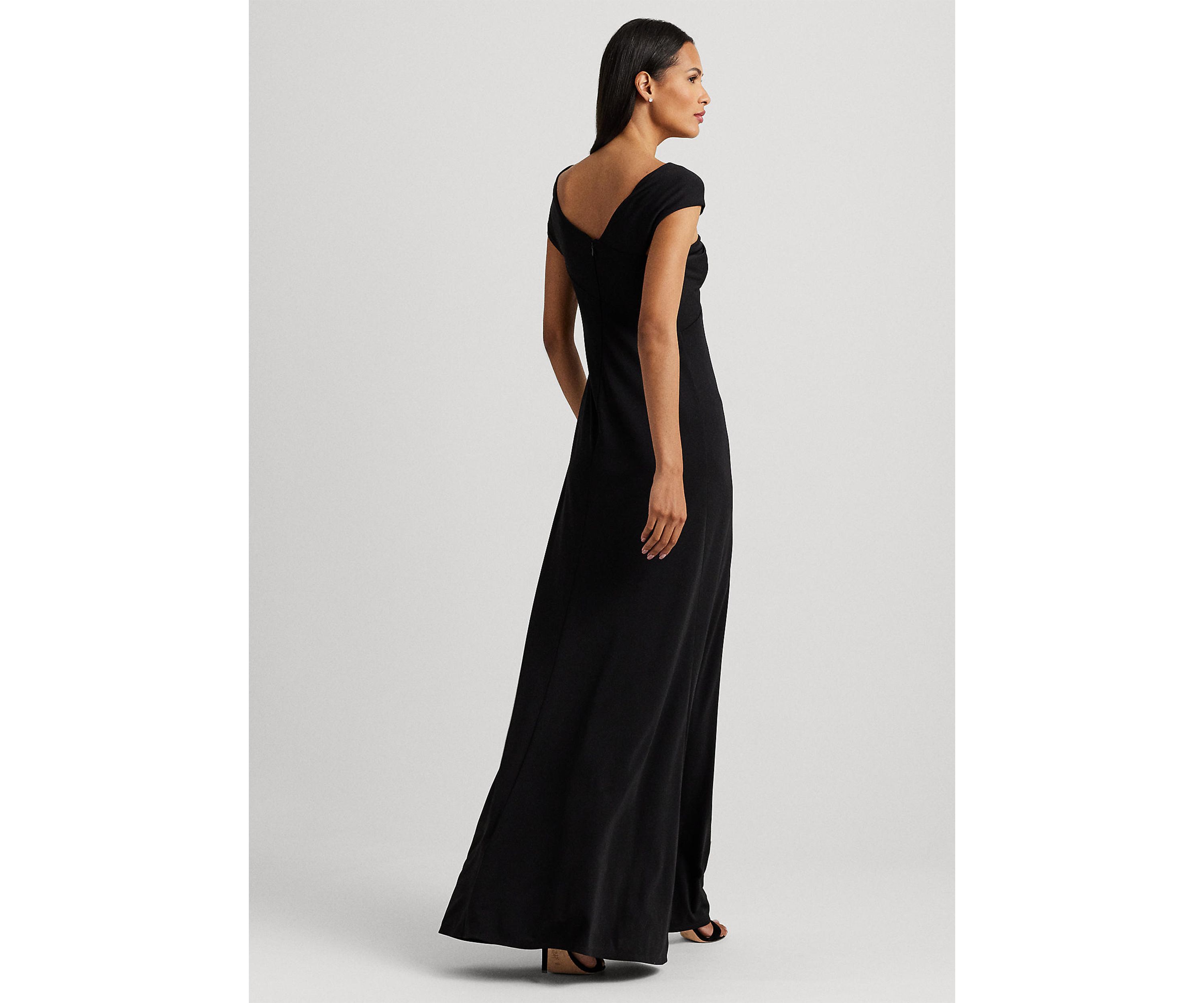 Jersey Off the Shoulder Gown