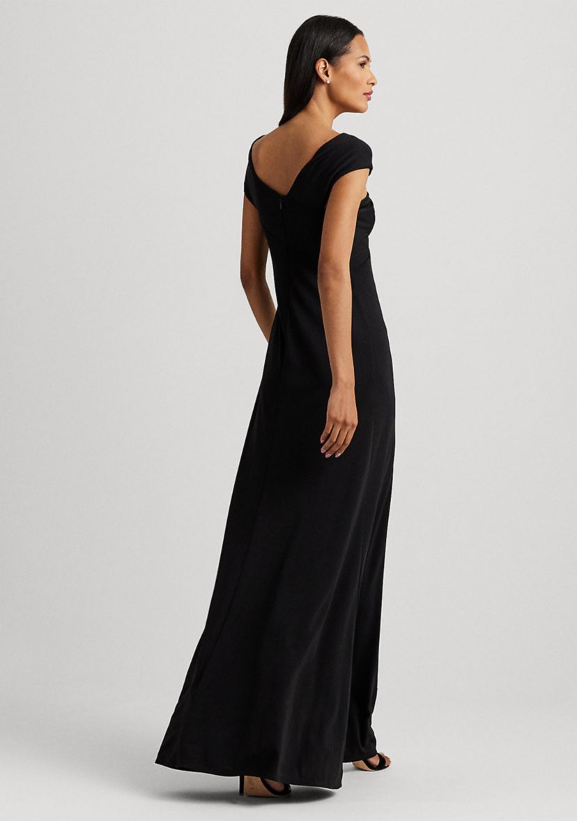 Jersey Off the Shoulder Gown