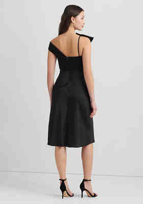 Lauren Ralph Lauren Women's One-Shoulder Cocktail Dress (8, Black)