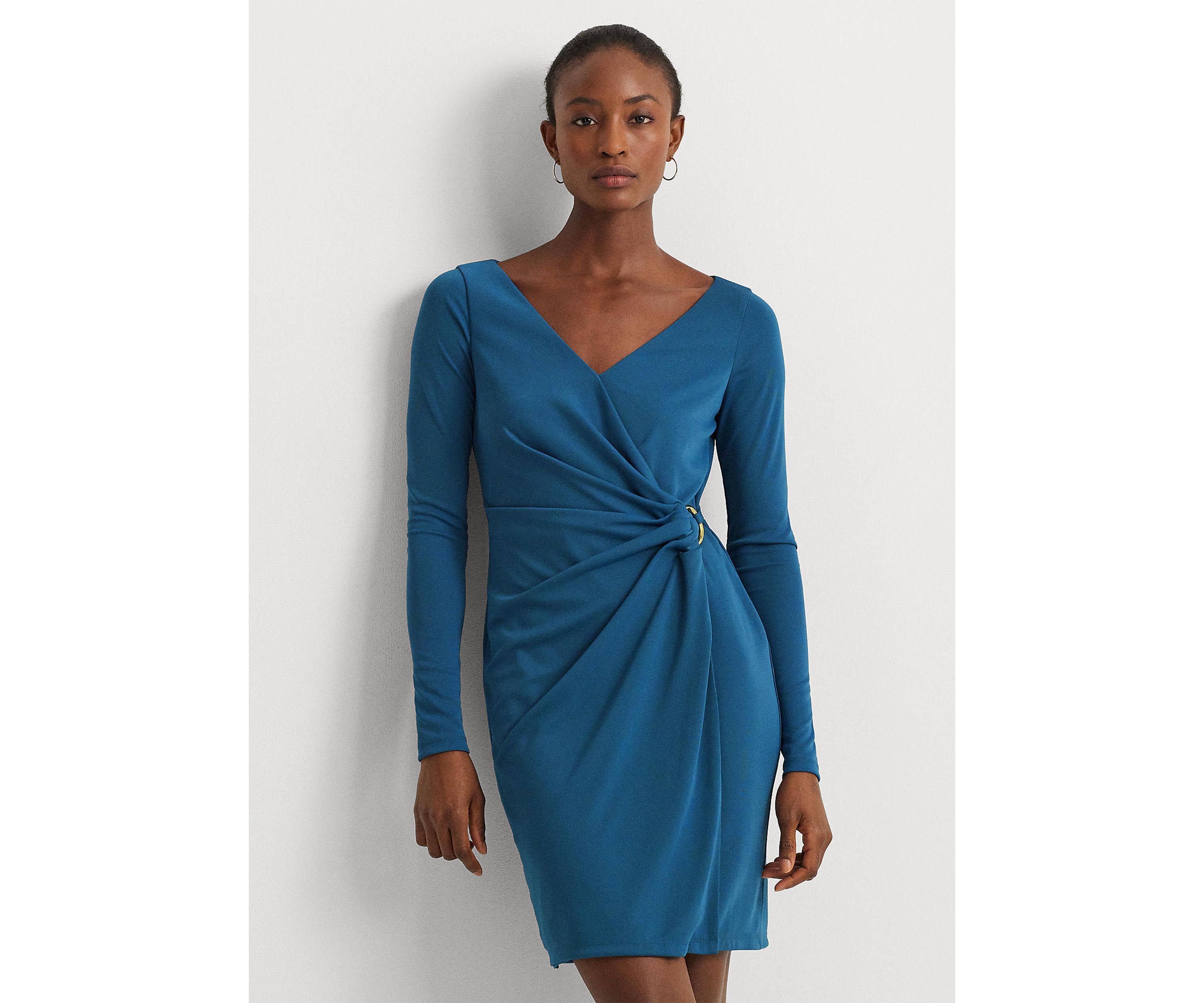 Ring-Trim Stretch Jersey Cocktail Dress