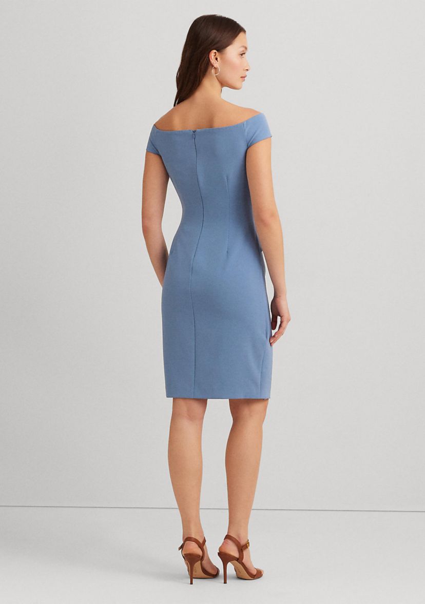 Crepe Off the Shoulder Cocktail Dress