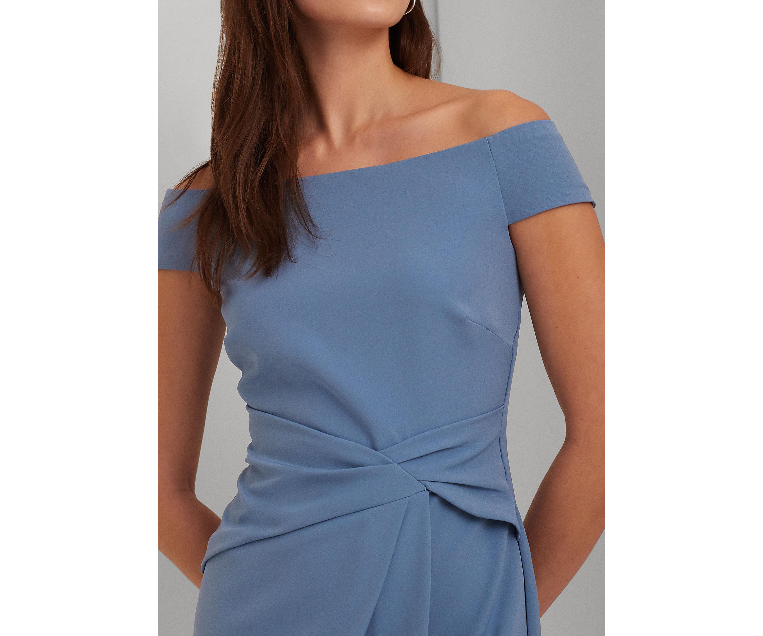 Crepe Off the Shoulder Cocktail Dress