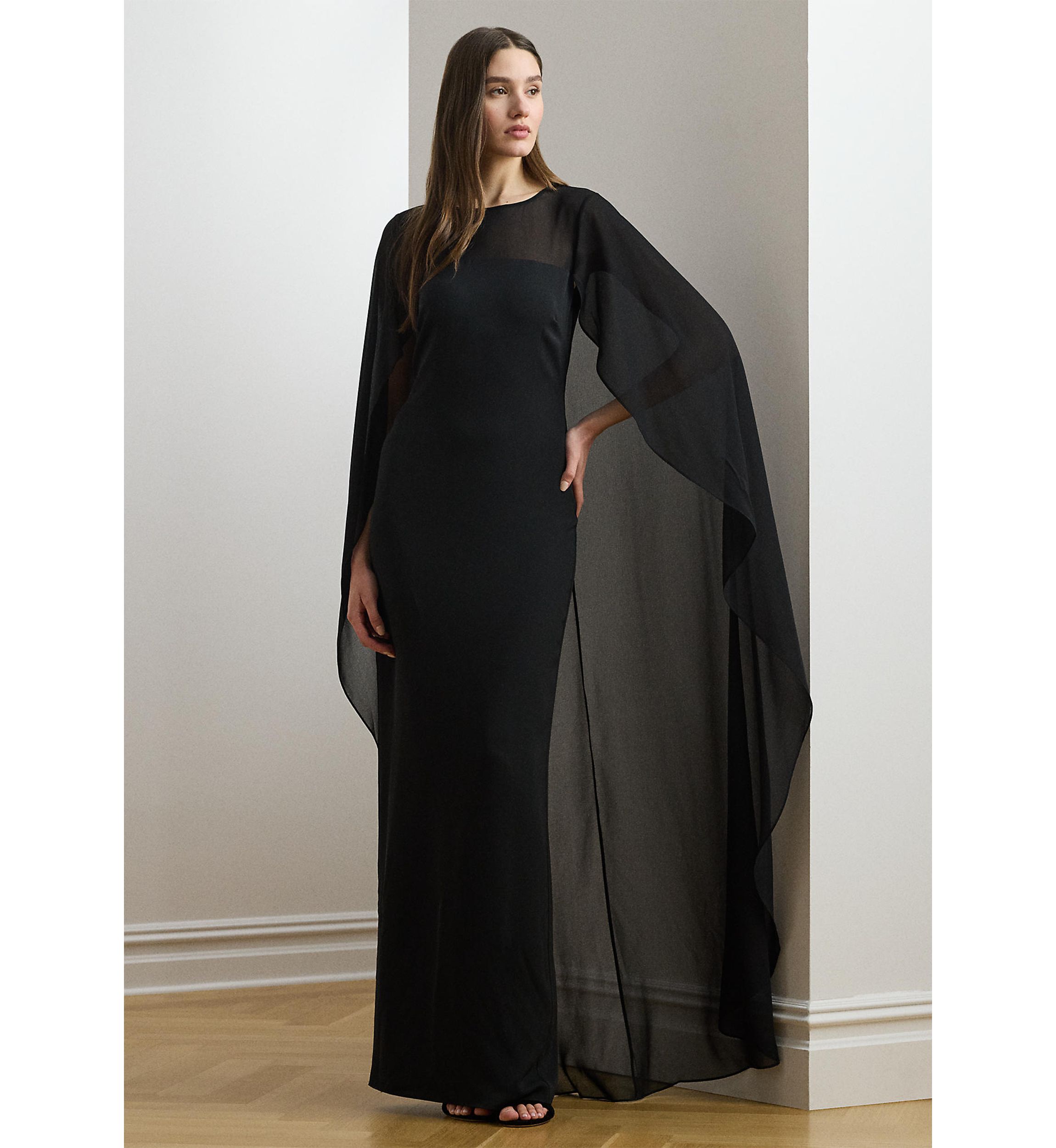 Womens Cape Georgette Gown