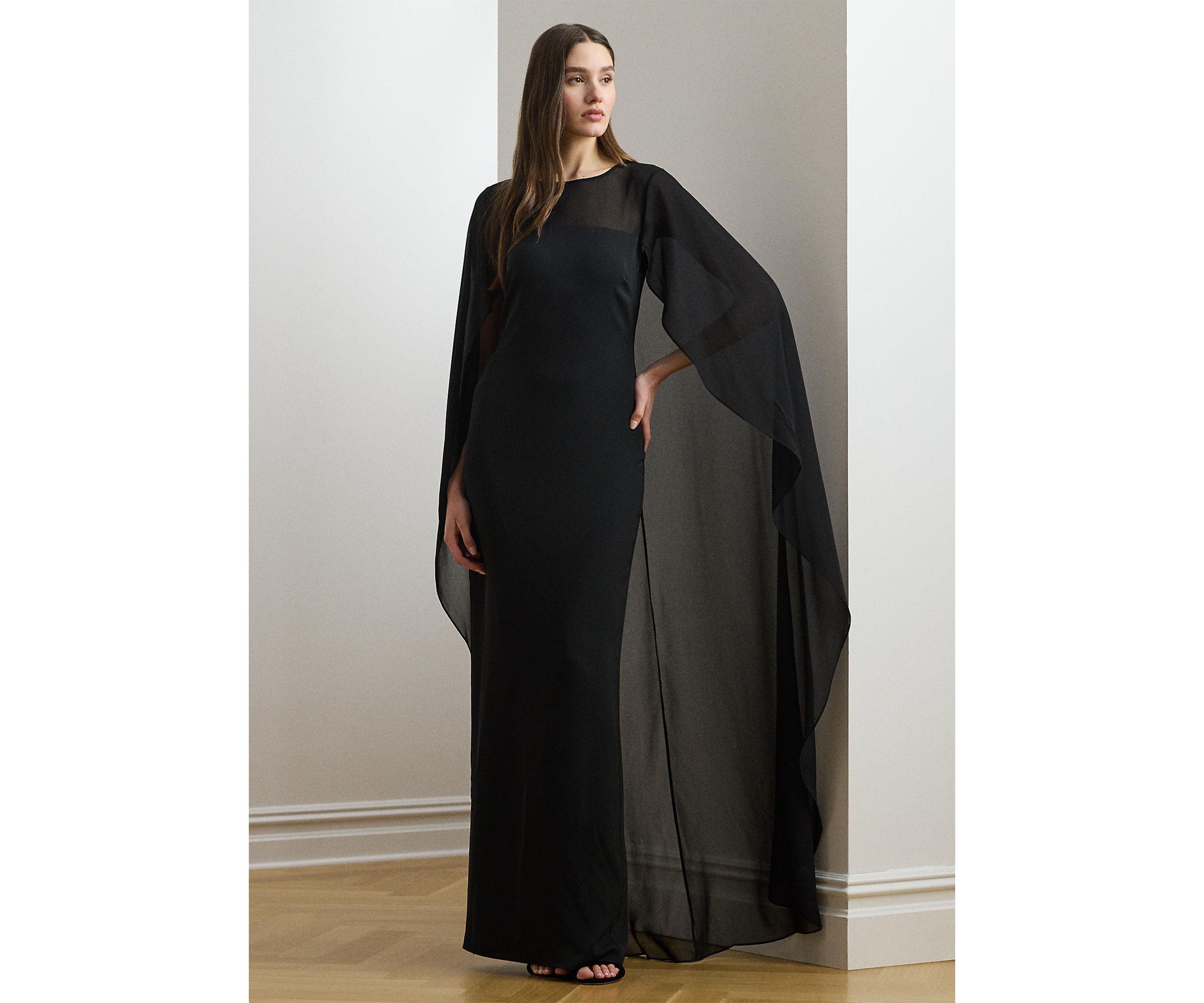 Womens Cape Georgette Gown