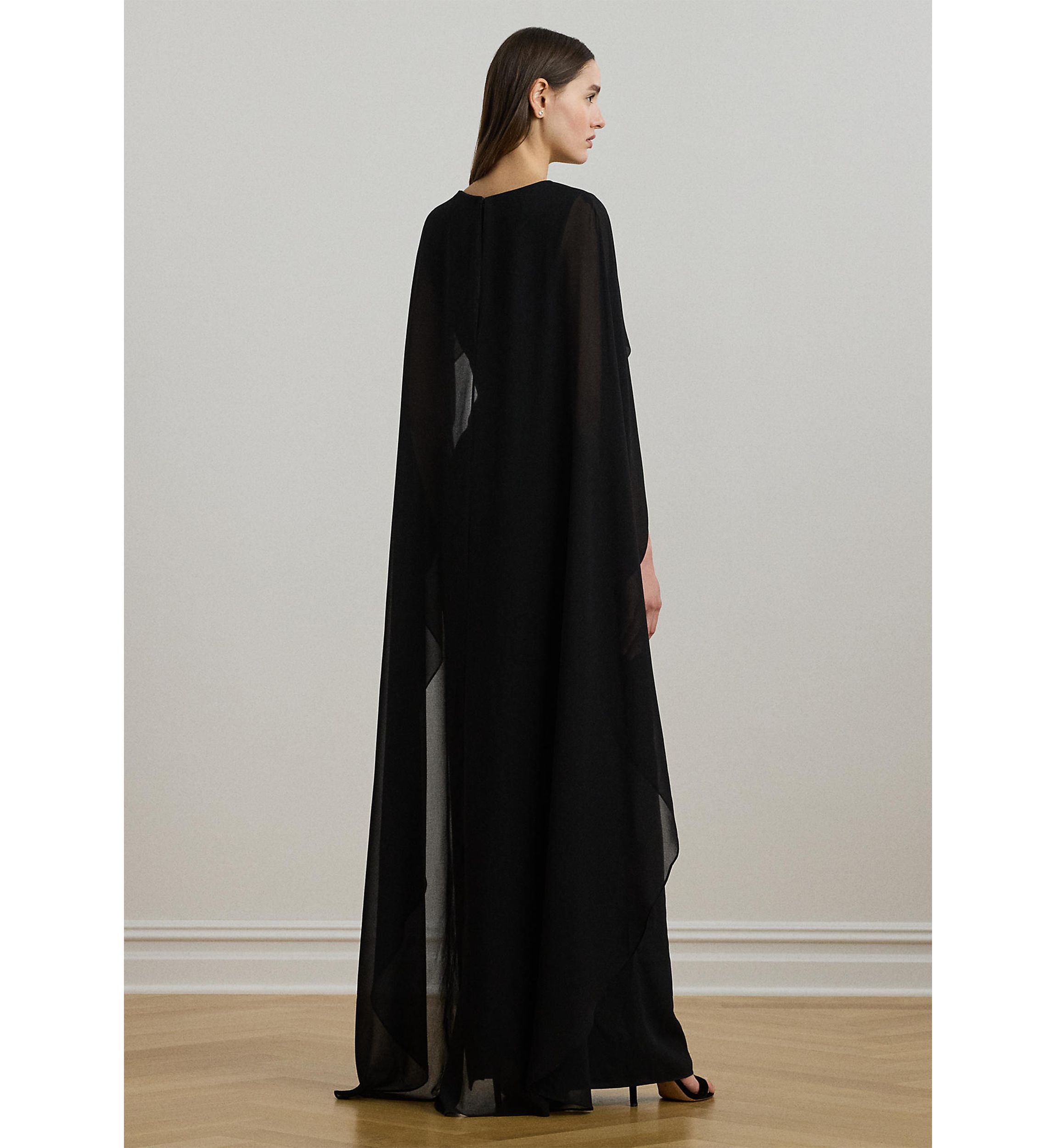 Womens Cape Georgette Gown