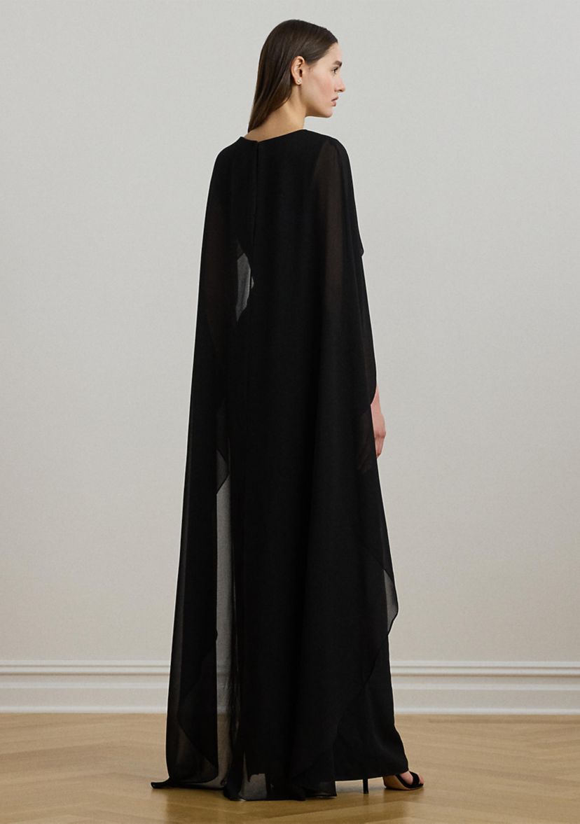 Womens Cape Georgette Gown