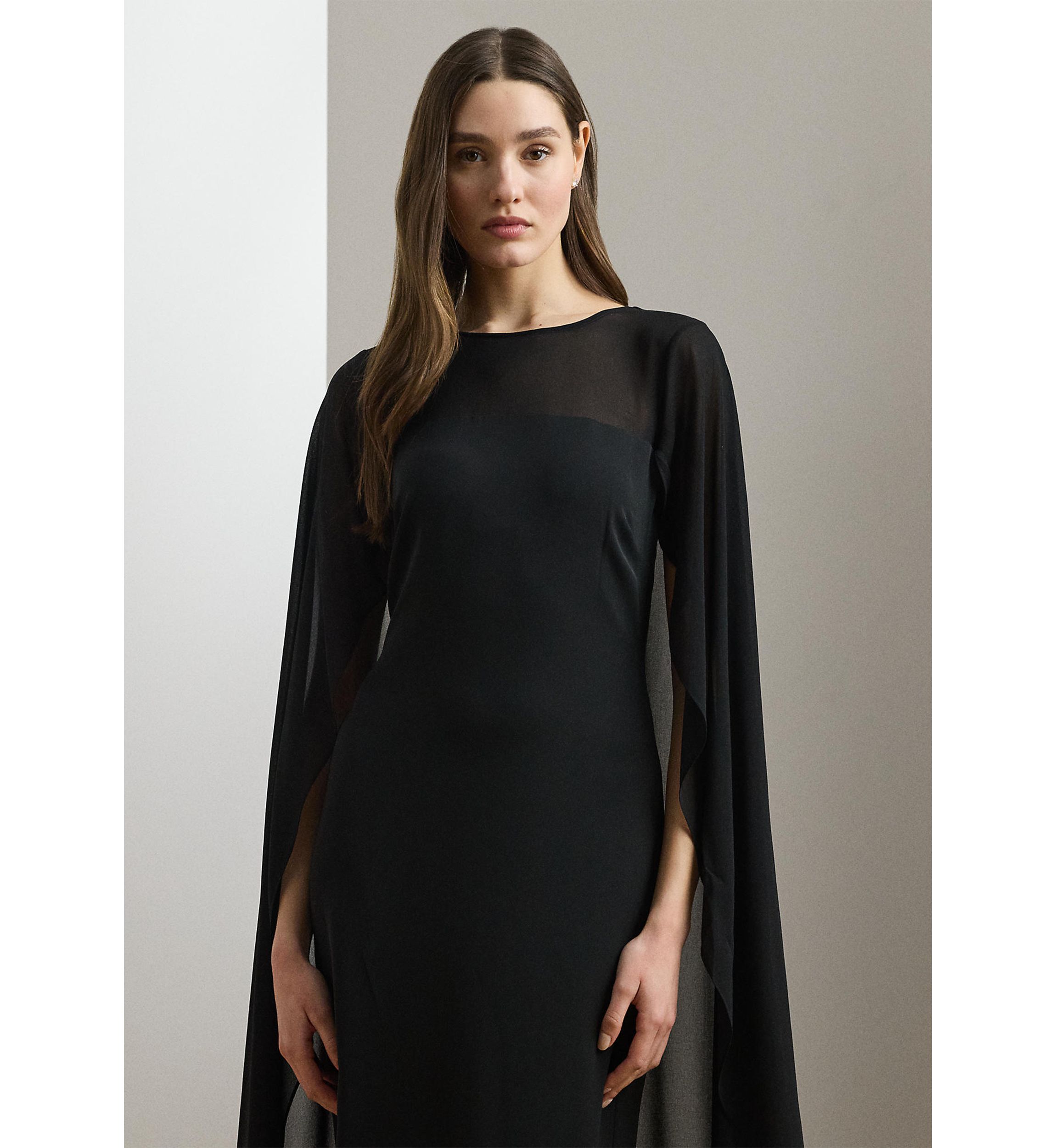 Womens Cape Georgette Gown