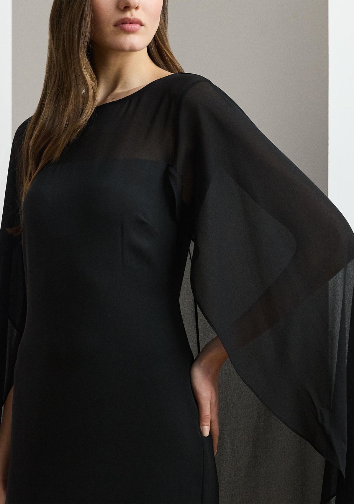 Womens Cape Georgette Gown