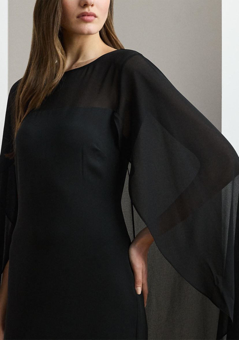 Womens Cape Georgette Gown