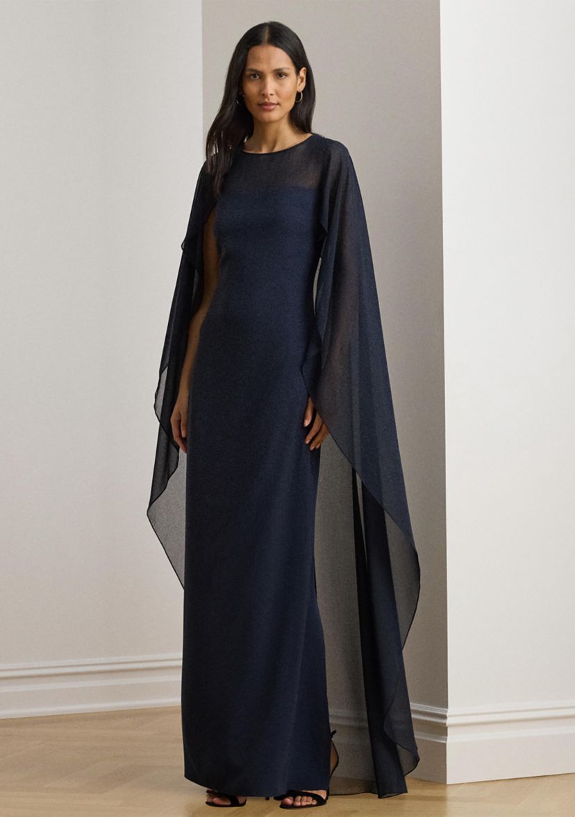 Womens Cape Georgette Gown