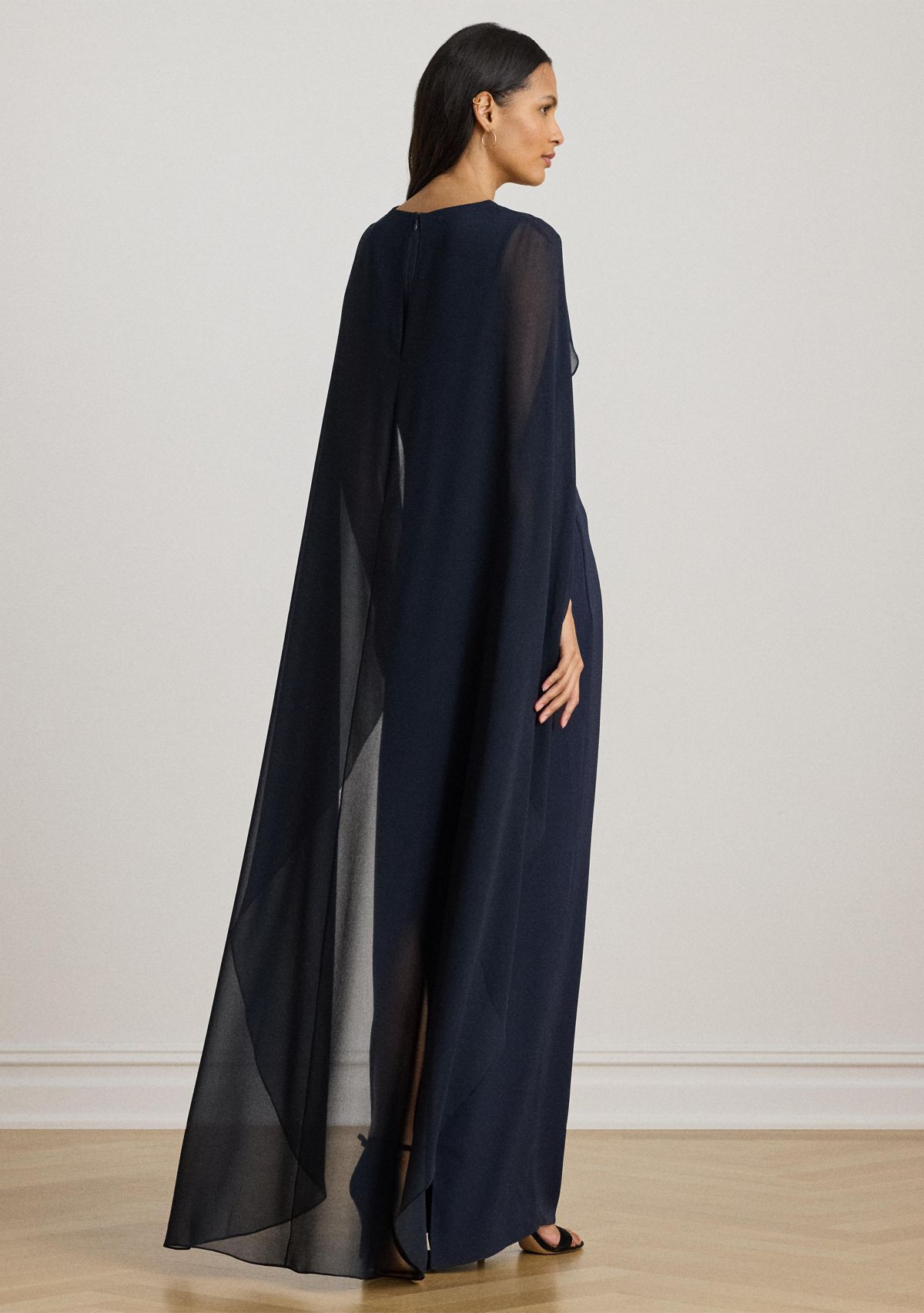 Womens Cape Georgette Gown