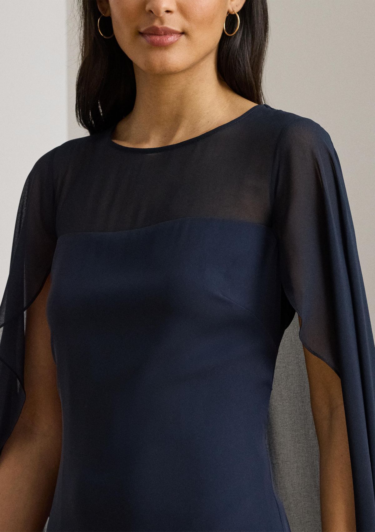 Womens Cape Georgette Gown