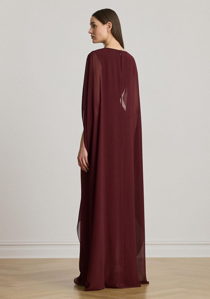 Womens Cape Georgette Gown