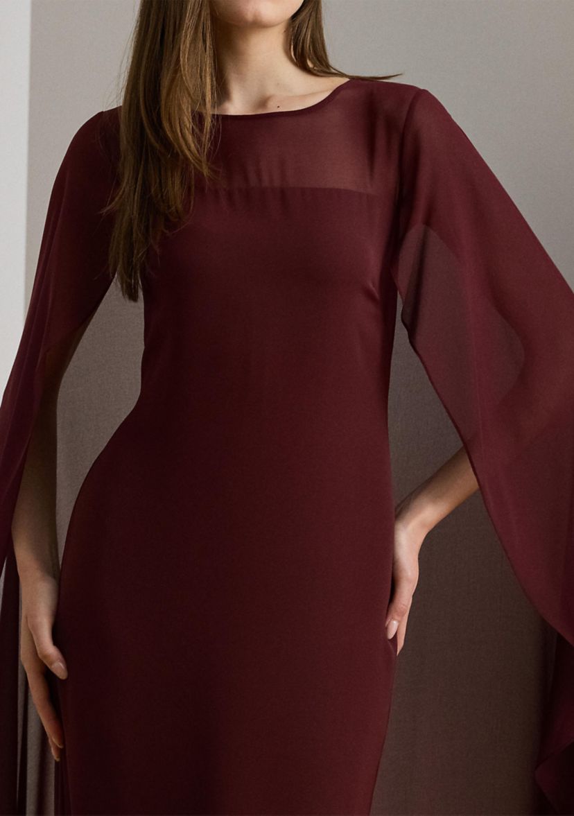 Womens Cape Georgette Gown
