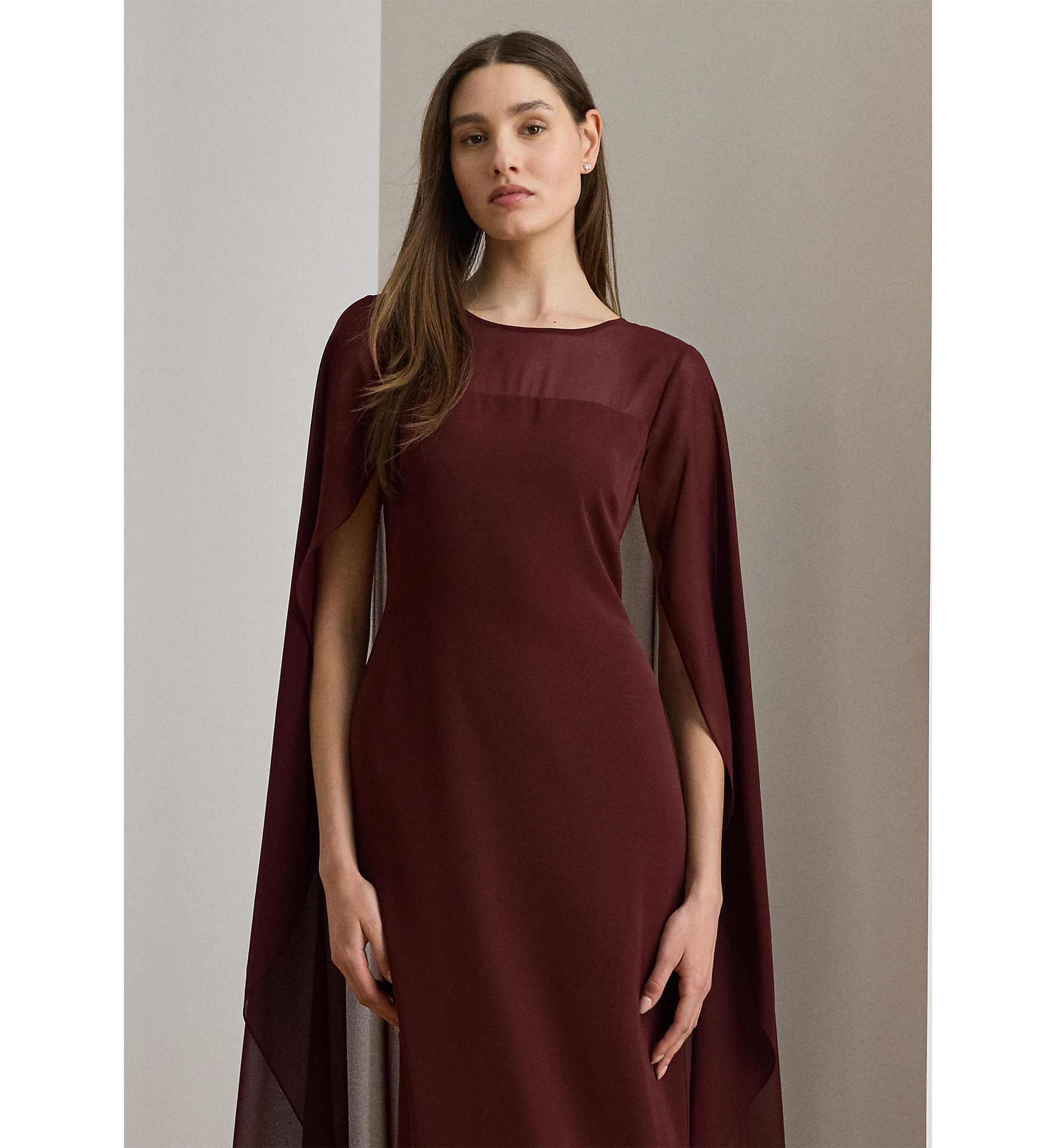 Womens Cape Georgette Gown