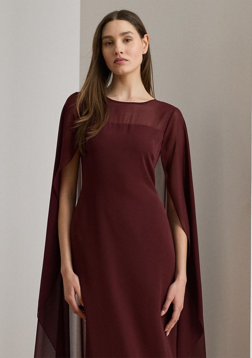 Womens Cape Georgette Gown