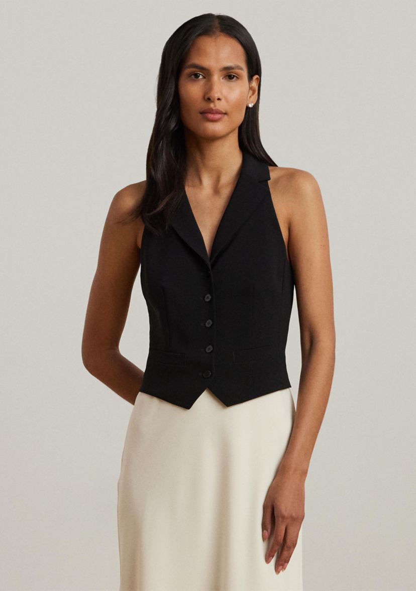 Womens Two-Tone Crepe Sleeveless Gown