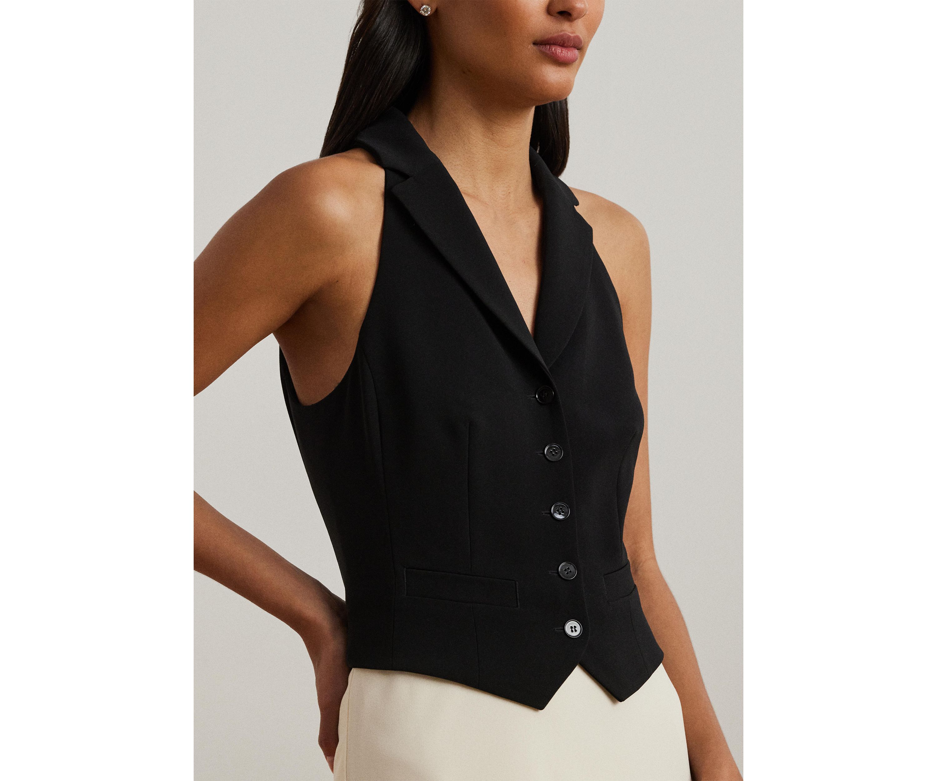 Womens Two-Tone Crepe Sleeveless Gown