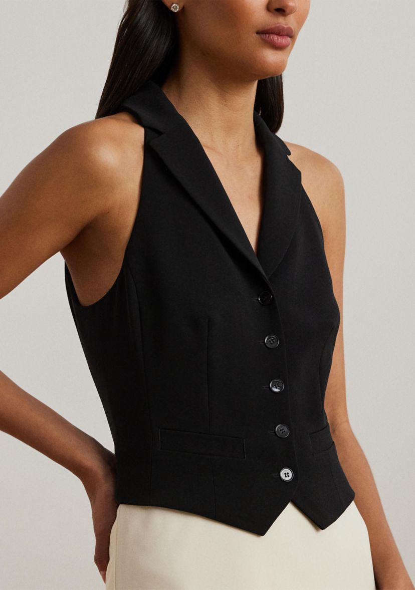 Womens Two-Tone Crepe Sleeveless Gown