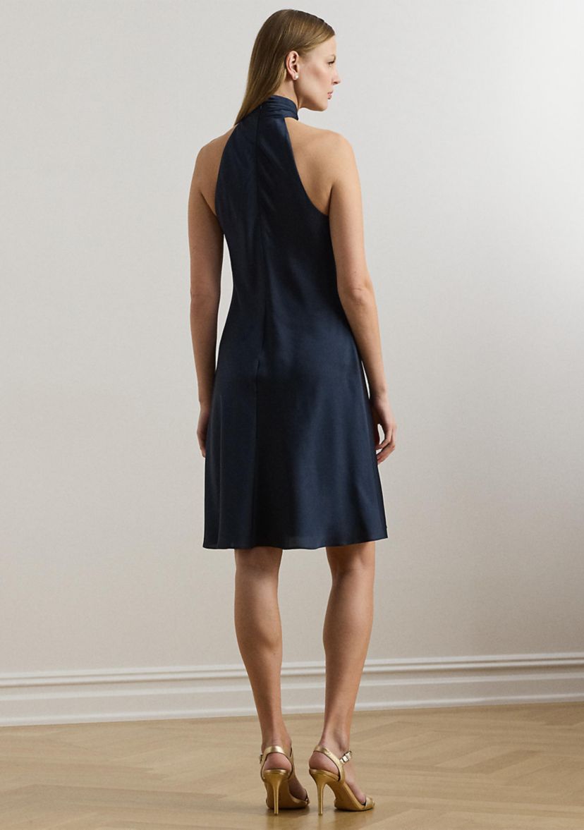 Charmeuse Halter Cocktail Dress
