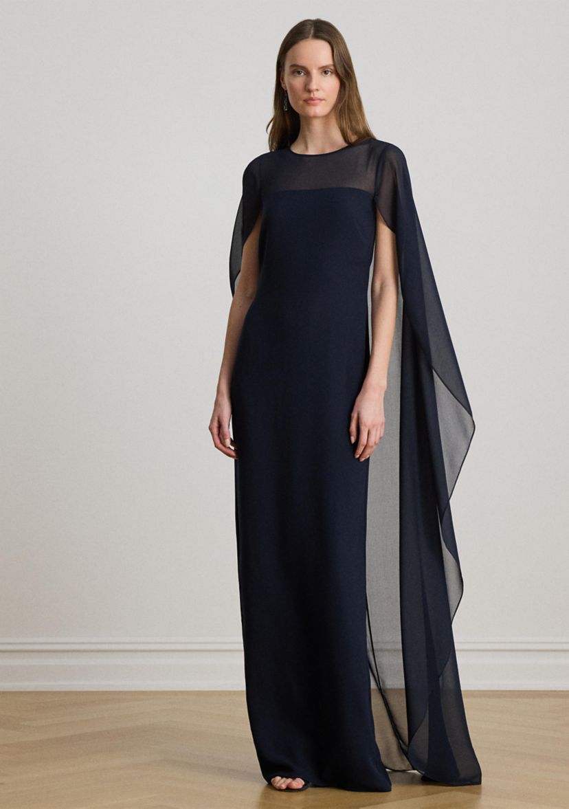ralph lauren silk georgette dress Lauren Ralph Lauren Women's Floral Ruffle-Trim Georgette Gown