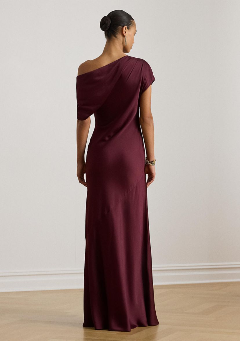 ralph lauren one shoulder dress Ralph Lauren Purple Label Black One Shoulder Long Dress