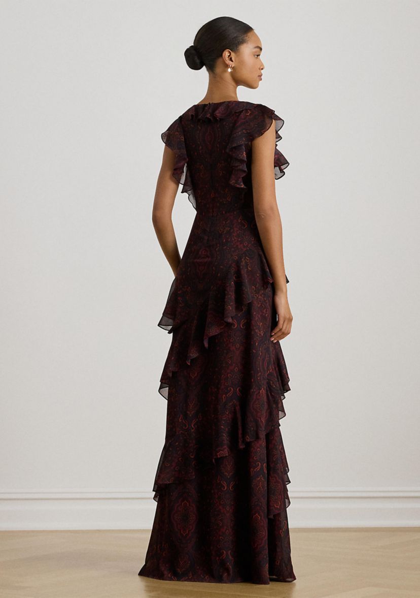 ralph lauren rhiannon georgette evening dress Ralph Lauren Rhiannon Georgette Evening Dress - Royal Blue