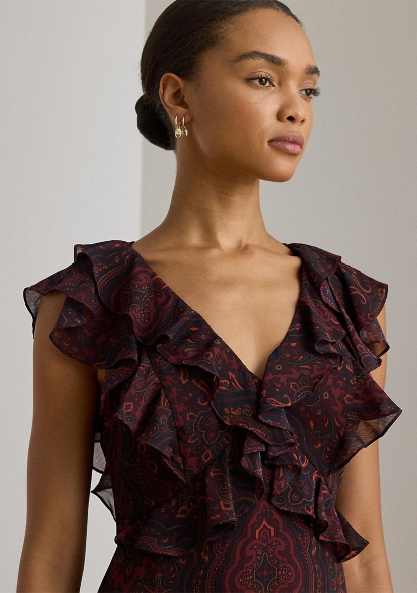 ralph lauren silk ruffle dress Ralph Lauren Collection Rhiannon Ruffle Silk Gown