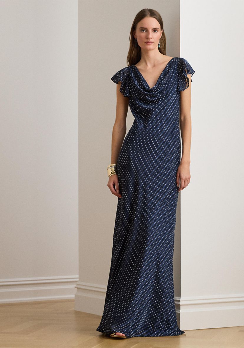 ralph lauren polka dot satin dress Ralph Lauren Polka Dot Satin Charmeuse Slip Dress