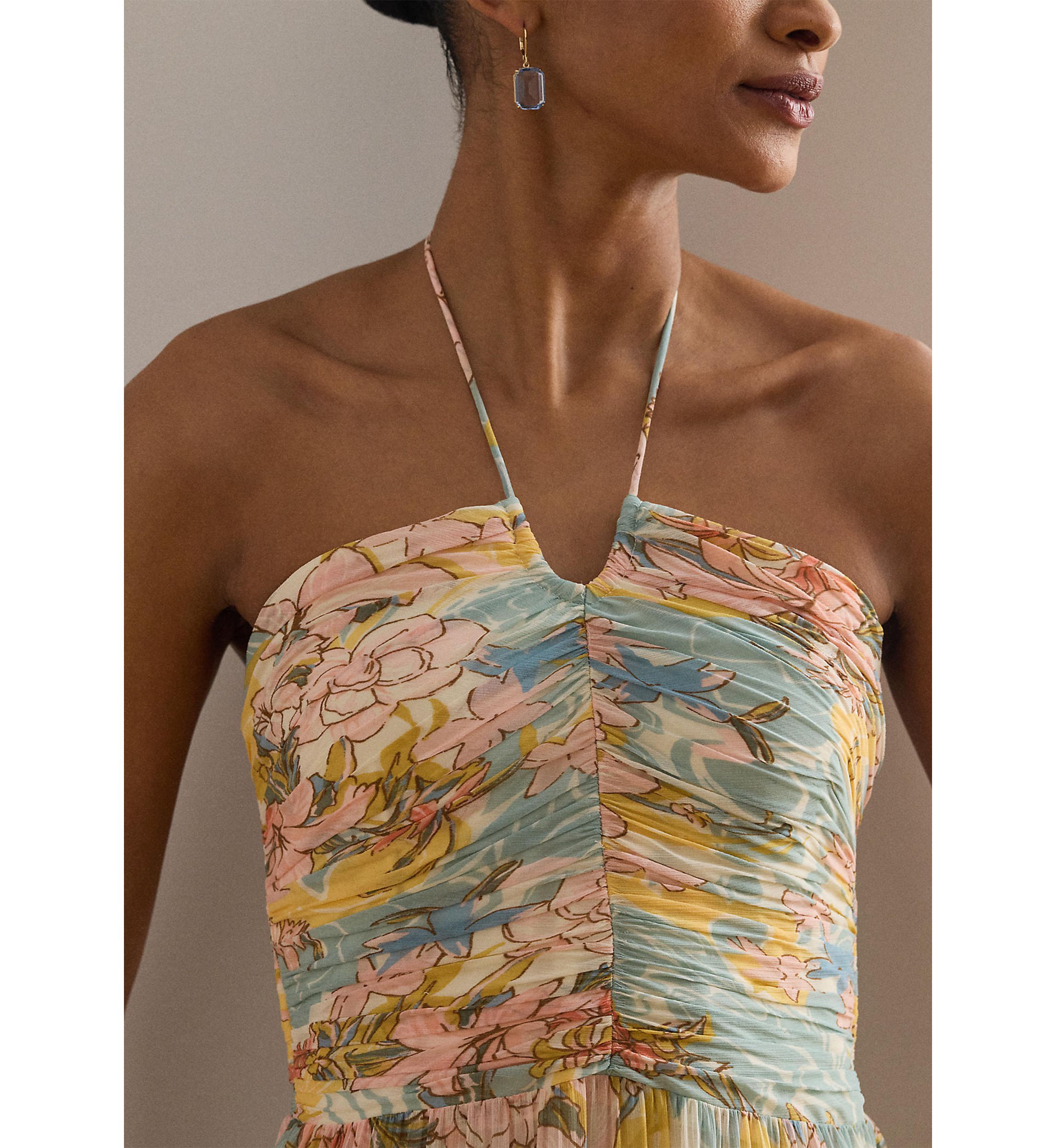 Lauren Ralph Lauren Women's Floral Georgette Tiered Halter Gown | Belk