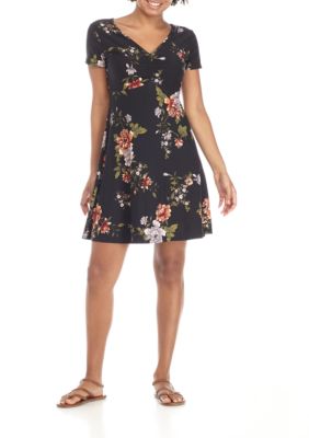 Pink Rose V-Neck Cinched Front Dress | belk