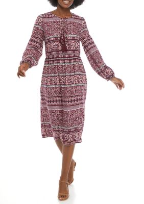 Luxology Women s Boho Border Midi Dress belk